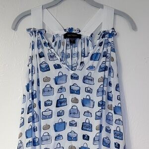 Karen Kane tank top with fun handbag pattern